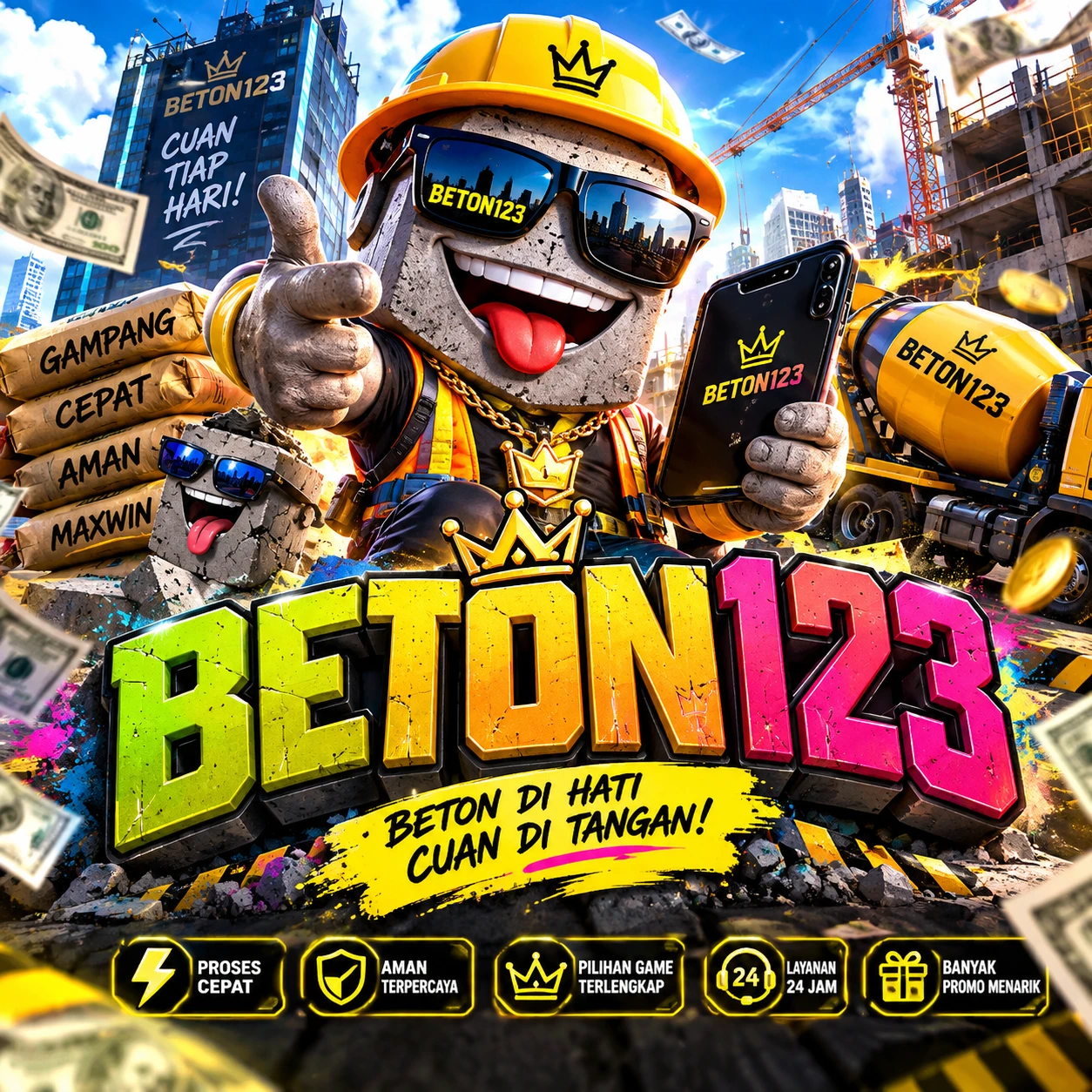 Thumbnail 1 of 3, Poster, BETON123 : Kerasnya Beton Harus Dihancurkan Lewat Game Seru Praktis designed and sold by BETON123.